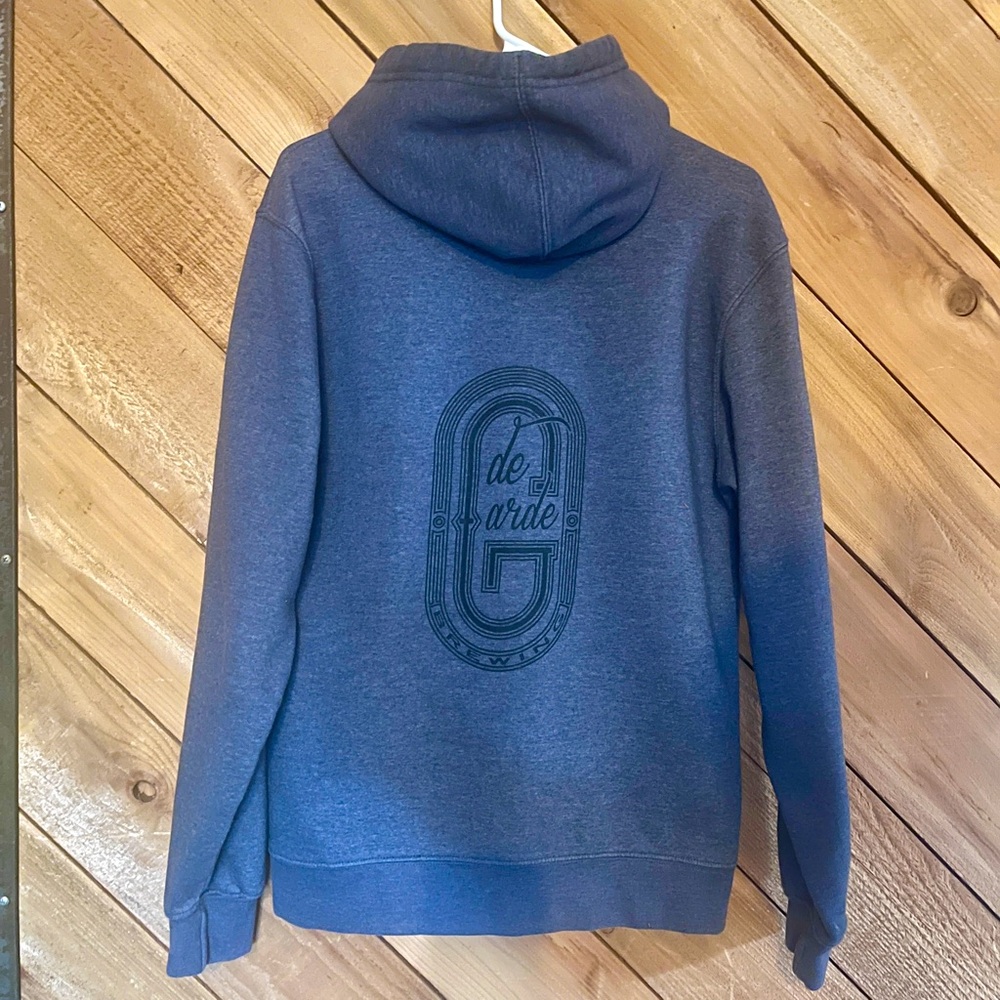 de Garde Brewing Blue Zip-up Hoodie Size Small